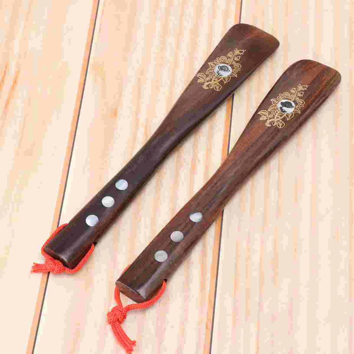 

2 Pcs Wooden Shoe Horns Lasting Shoehorn Tool for Easy Maneuver Home Office Travel Lightweight Ergonomic for Easy