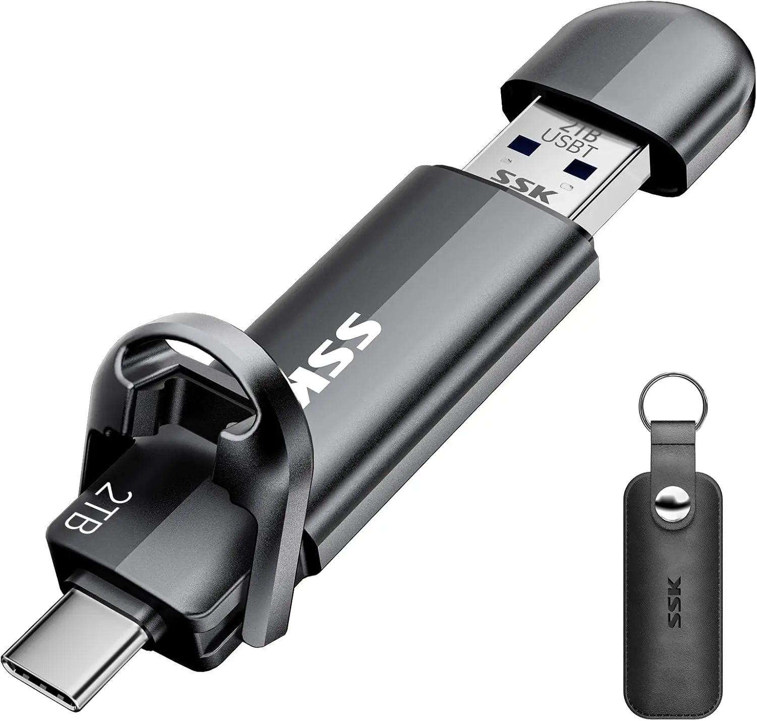 

2TB Dual USB-C & USB-A 3.2 Flash Drive, 550MB/s Speed for iPhone/Android/PC/Mac