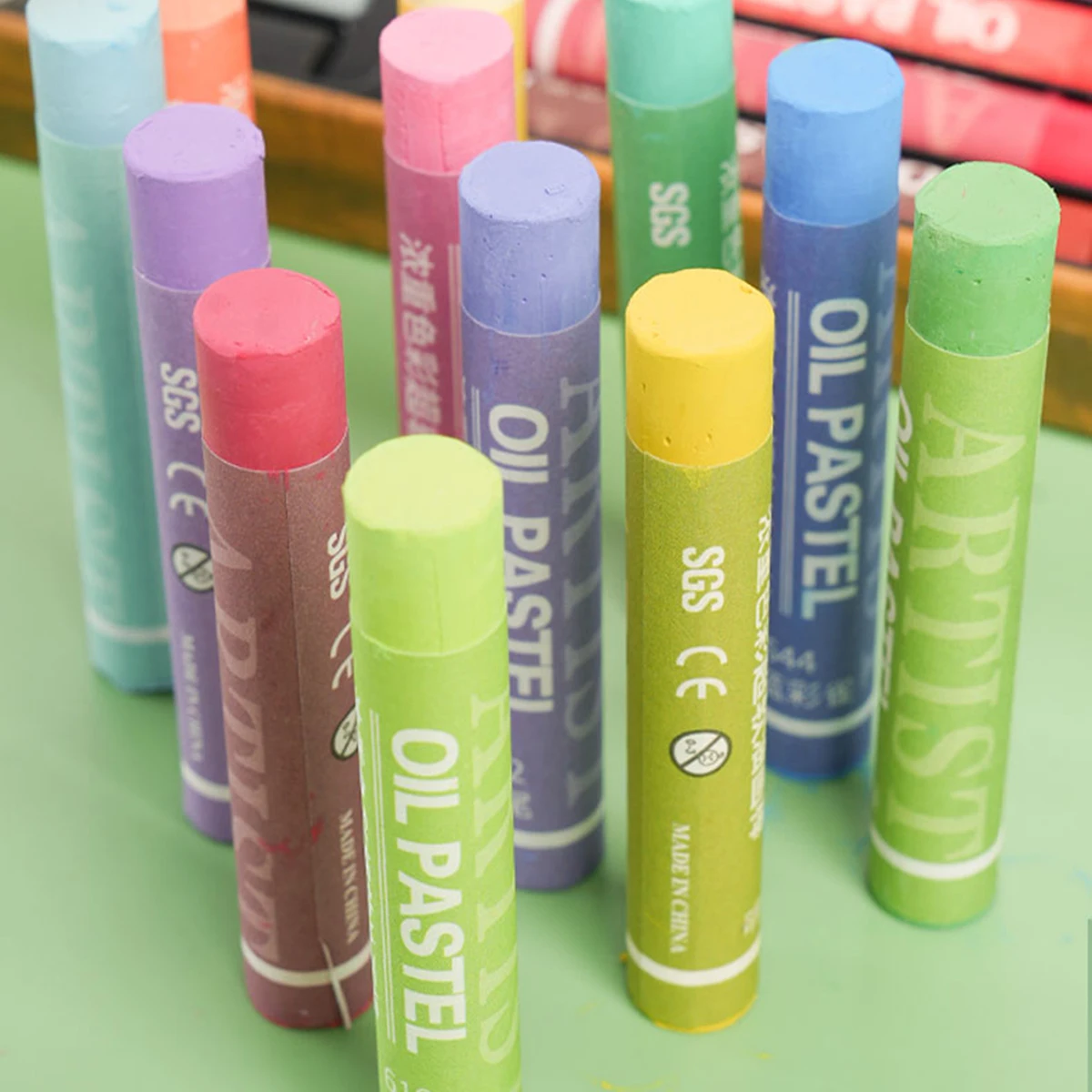 مجموعة ألوان الباستيل الزيتية 24/36/48 أقلام تلوين ناعمة احترافية للفنانين والطلاب المبتدئين رسم جرافيتي مستلزمات مدرسية فنية #4