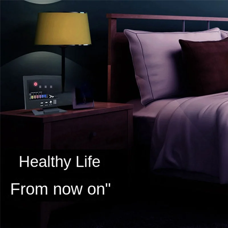 AA08-1Set Schermo LCD a colori Sveglia snooze digitale Stazione previsioni meteo in plastica