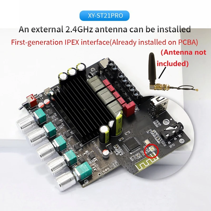 XY-ST21PRO Bluetooth Digital Power Amplifier Board 2.1 Channel 100Wx2+200W Subwoofer TPA3221 Exceeds 3116