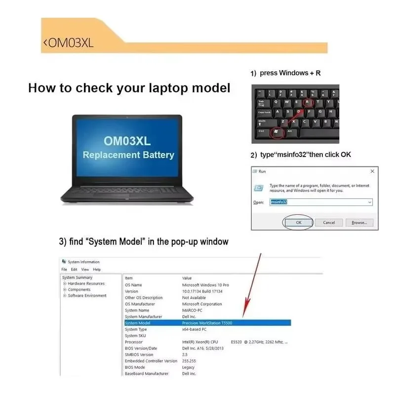 OM03XL Battery For …