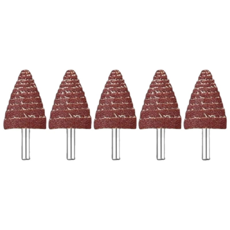 5Pcs Cone Shape Abrasive Sandpaper Deburring Sanding Polishing Flap Wheel for Metal and Non Metallic Grinding Polishing