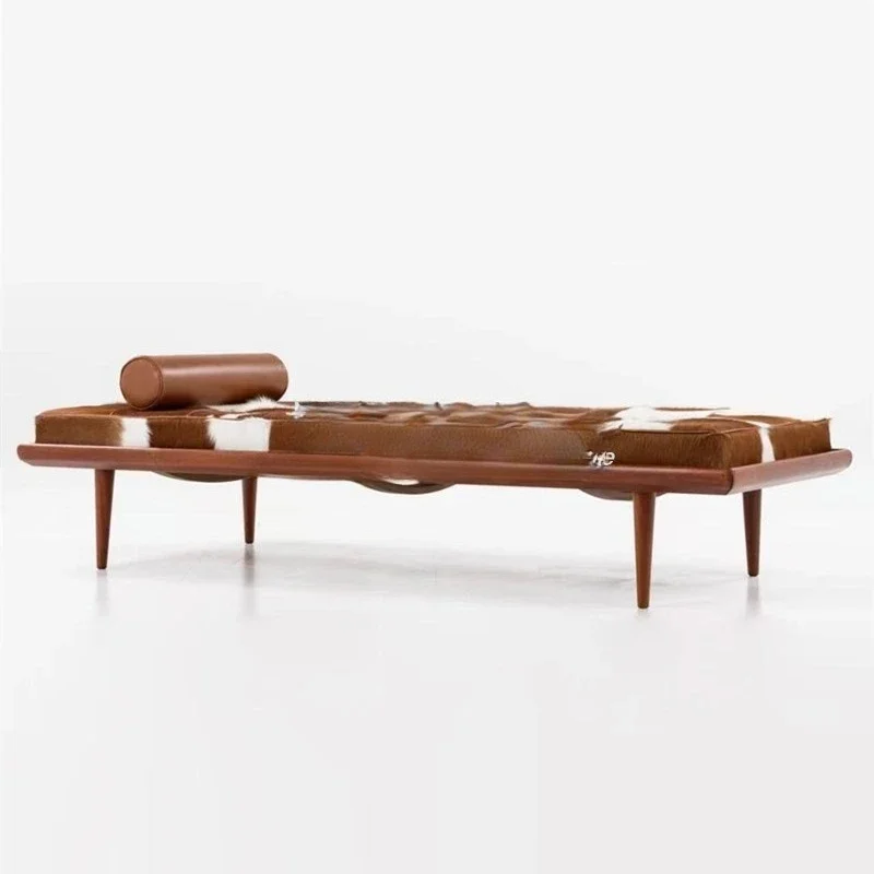 Medieval solid wood cow pattern buckle casual sofa stool simple home shoe change stool bedroom bedside stool art bench