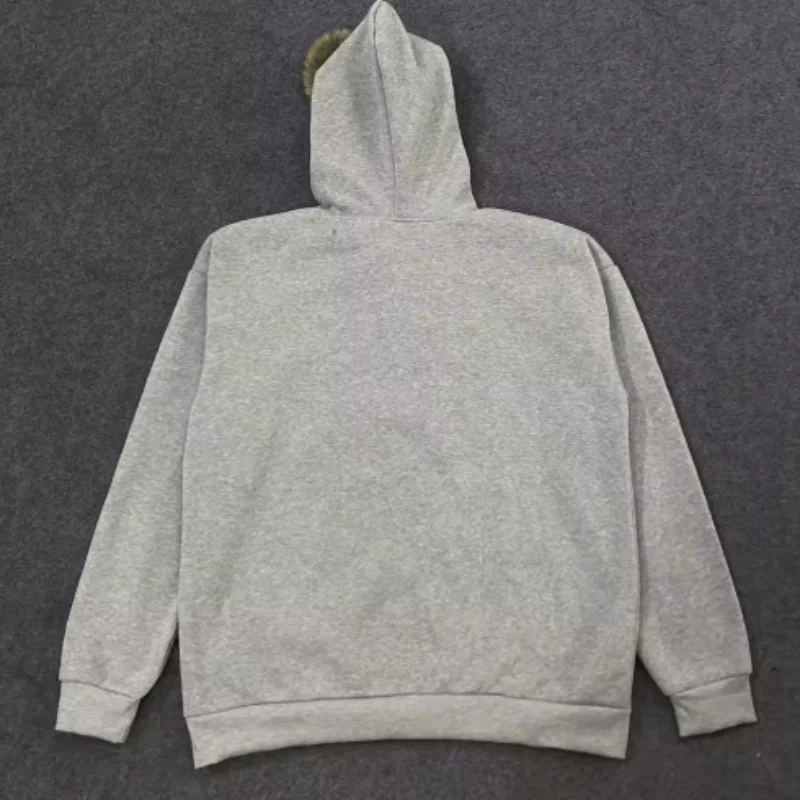 2025 بلوزات Harajuku الفراء الاصطناعي طوق هوديي Y2K الملابس نمط الشرير القوطية قلنسوة بسحاب #5