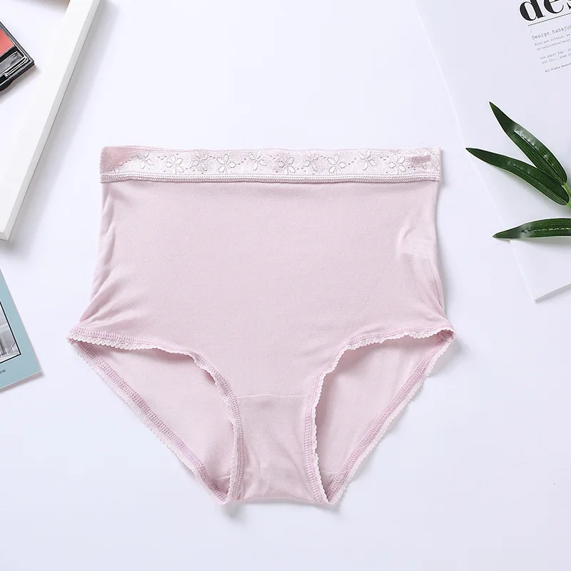 Women's Fashion New Silk Women's Underwear Thin Lace Panel High Waist Loose Breathable Natural Mulberry Silk Triangle Underwear