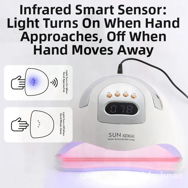 High-Power Red Light Nail Lamp Quick-Drying Phototherapy Machine for Nail Polishing Anti-Black Hand Special Equipment for Nail