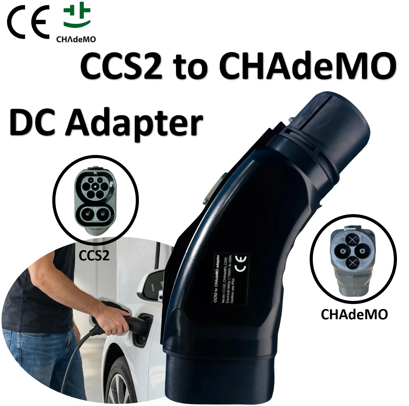 Safety CCS2 to CHAdeMO EV DC Fast Charging Adapter Wear-resistant Anti-loose Plug Structure For Long-term Stable Use