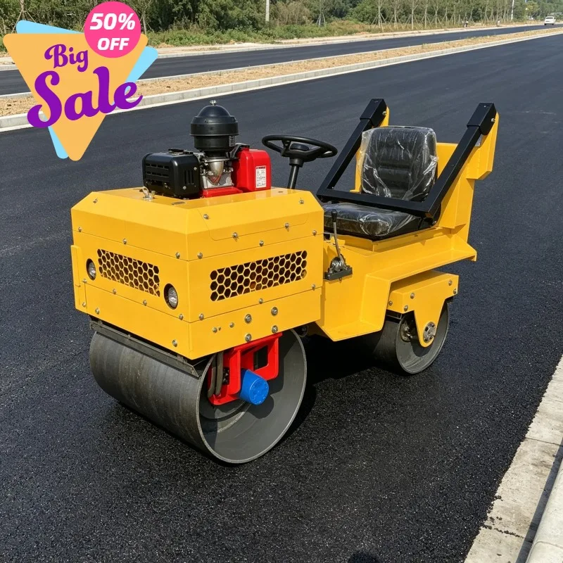 Pavement Construction 3T Hydraulic Double Drum Ride-On Roller Compactor with Standard Engine Gearbox