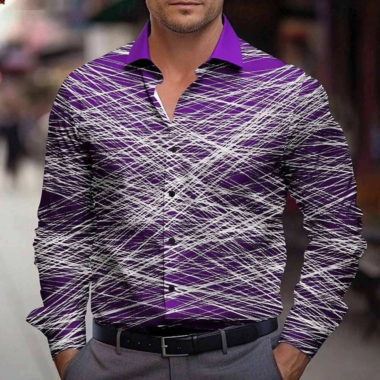 

Geometric Men's Shirt Formal Shirt Button Shirt 2025 Long Sleeve Casual Business Casual Daily Autumn 3D Printing Lapel Shirt