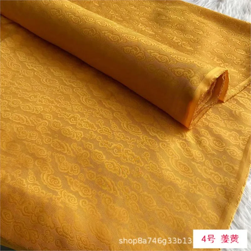Xiangyun jacquard hollowed-out silk fabric perforated Chinese cheongsam shirt Hanfu