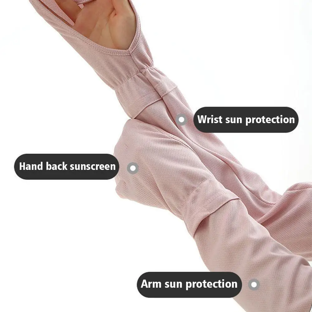 Ice Sleeve Gloves Summer Female Sun Protection Sleeve Protective Sleeve Cycling Anti-UV Cover Breathable Finger Full Sleeve