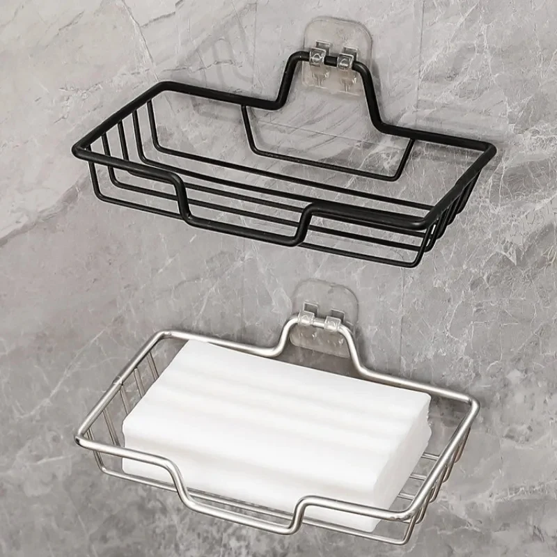 1Pcs Stainless Steel Wall Mounted Soap Holder No Drill Bathroom Hanger Holds 2 Soaps Gift for Halloween Christmas Home Use