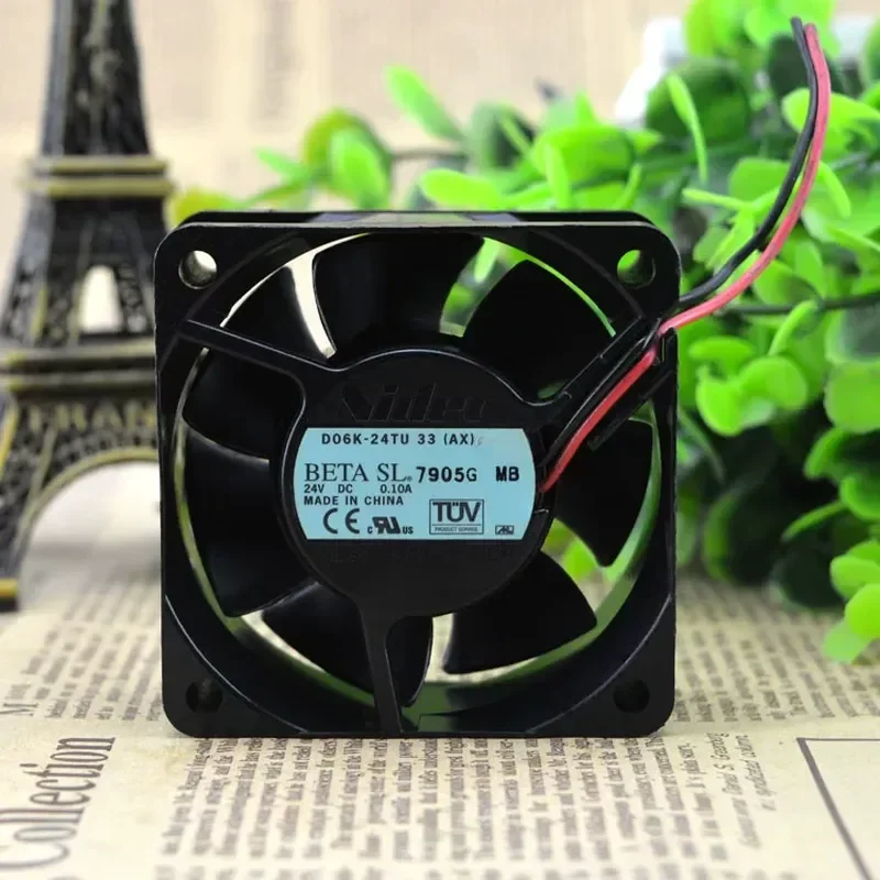 Original Nidec D06K-24TU 33 AX 24V 0.10A Two-Wire Printer Cooling Fan for 6025