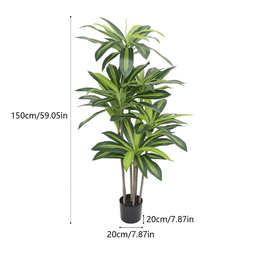 4.9FT Artificial Plants Large Tropical Brazilian Wood False Potted Plants Leaves Real Touch Simulation Home Garden Party Decor