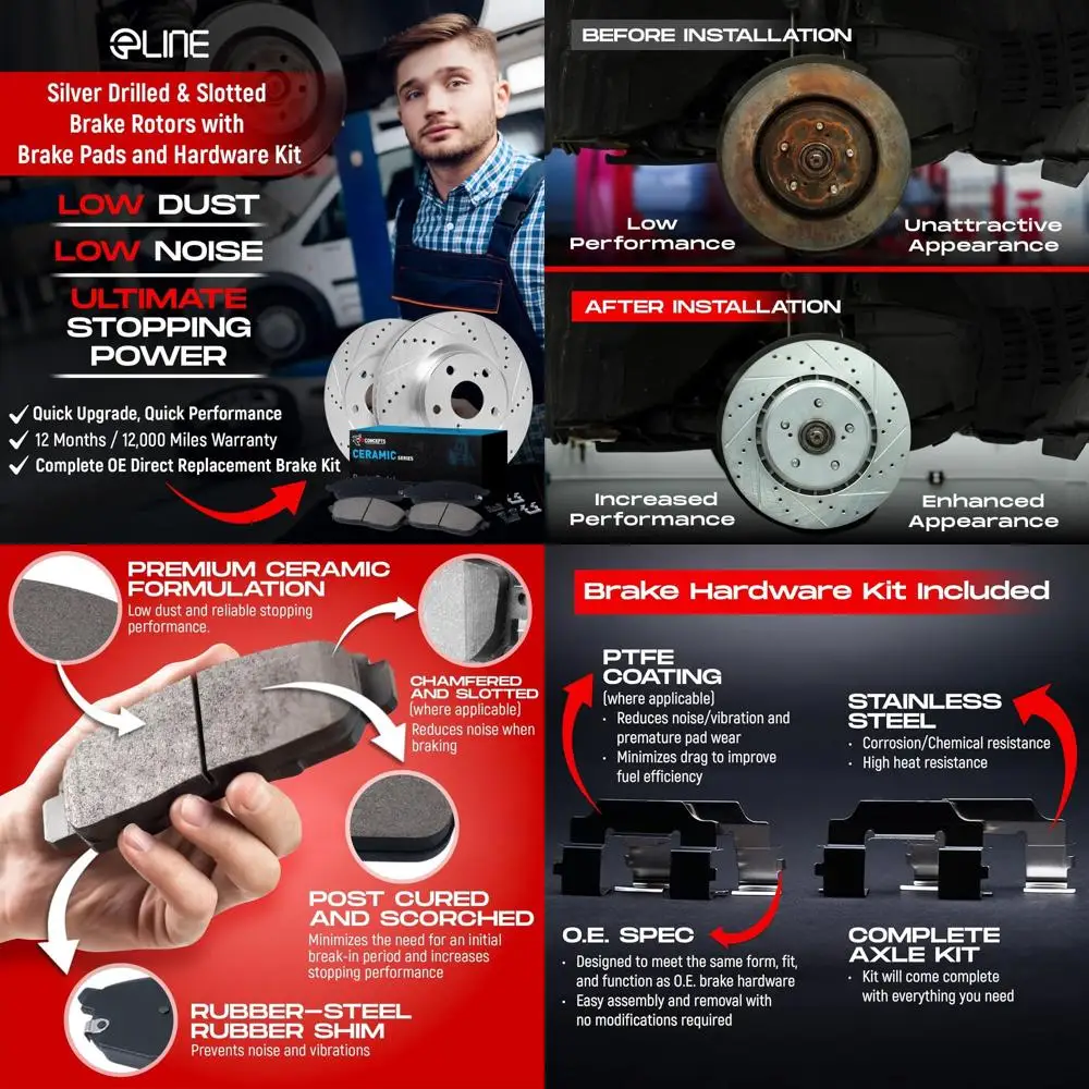 

Front Brake Kit For 2018-2021 Buick Encore, 2018-2022 Chevrolet Trax| Drilled Slotted Brake Rotors| Ceramic Brake Pads and Rotor