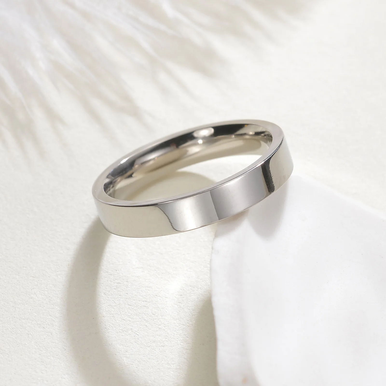 4/6/8mm Wide Stainless Steel Rings High Polished New Fashion Classic and Generous for Men's and Women's Кольцо Jewelry Gift