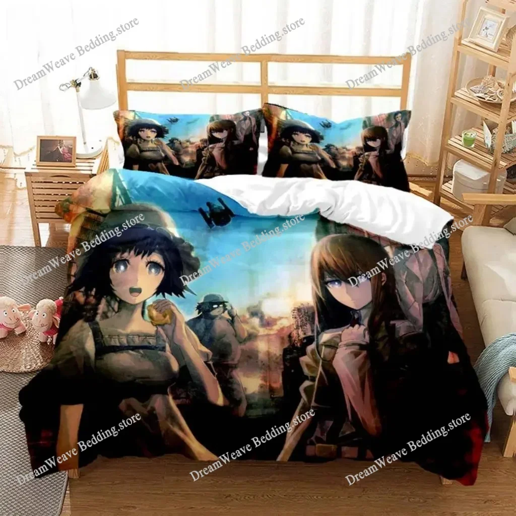 

Steins;Gate Bedding Set Single Twin Full Queen King Size Bed Set Adult Kid Bedroom Duvet Cover Sets 3D Print Anime Bed Sheet Set