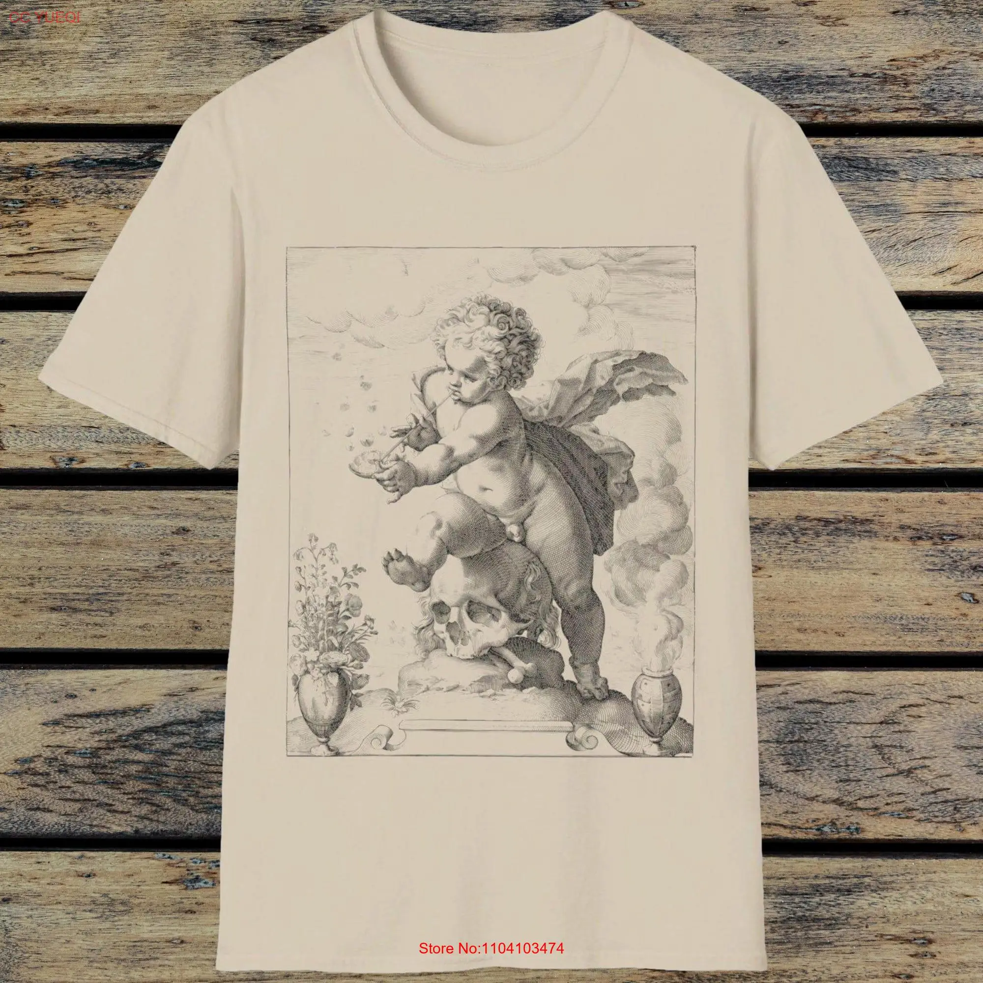 Art Angel And Death T Shirt Artwork Artistic Unique Mystical Lover  long or short sleeves