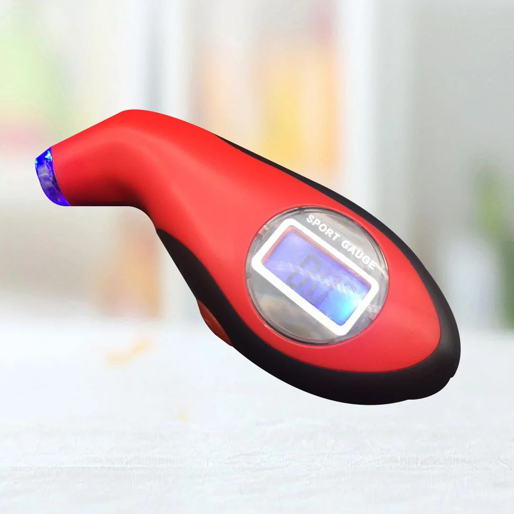 

Digital Tire Gauge Professional Red Black Border Quick Accurate Reading Easy Use for Car Truck Bike Digital Tire Gauge