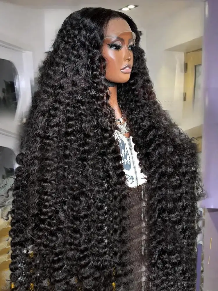 

Прозрачные HD-парики из натуральных волос с глубокой волной 13x6, 30-40 дюймов, бразильские, с рыхлыми кудрями, 13x4, 230% плотности, для женщин