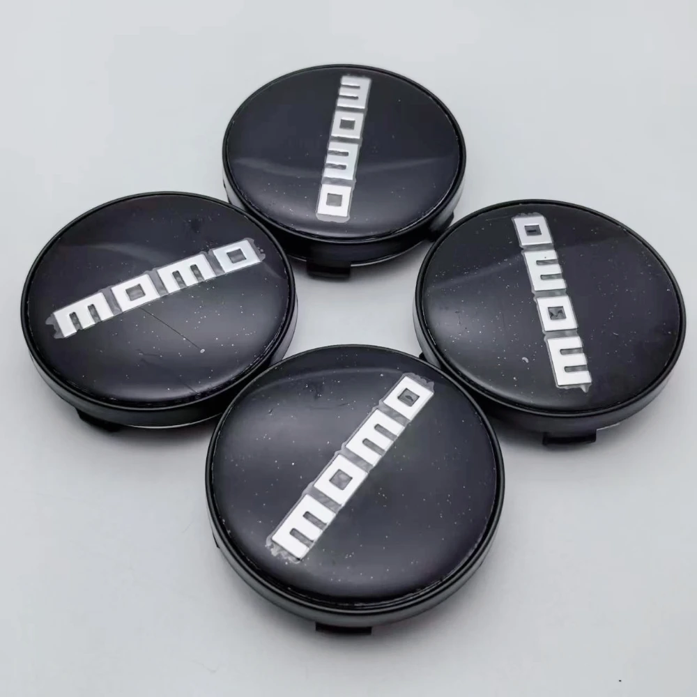 4pcs 60mm Car Wheel Center Caps With MOMO Badge Logo Rim Hubcaps Cover MOMO Emblem Styling Accessories for VW BMW Subaru Honda