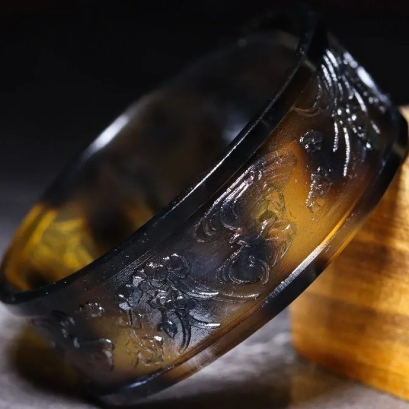 

Authentic Suzhou Craft Open , Carved Bangle for Women and Men, Deep Sea Treasure, Handicraft