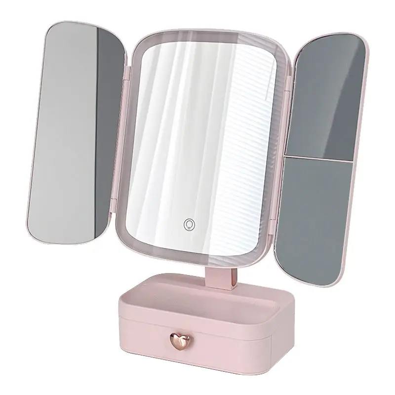 

Makeup mirror enlarge high definition fill light with storage box two-in-one mirror with lamp dressing mirror