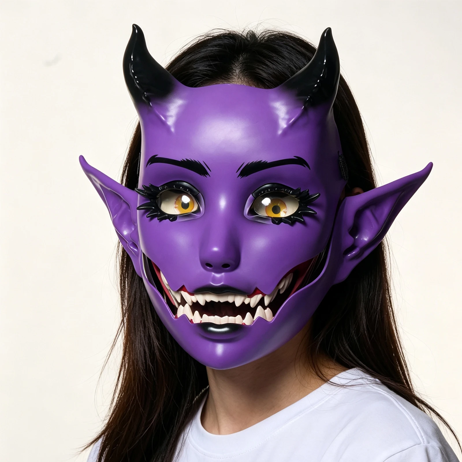 JAUPTO 7-Farbige Hornige Maske mit Beweglichem Kiefer und Offenem Mund, Fantasy-Kreatur-Maske für Halloween-Kostüme, Partys und Festivals, Gesichtsbedeckung für Erwachsene – Detail 23