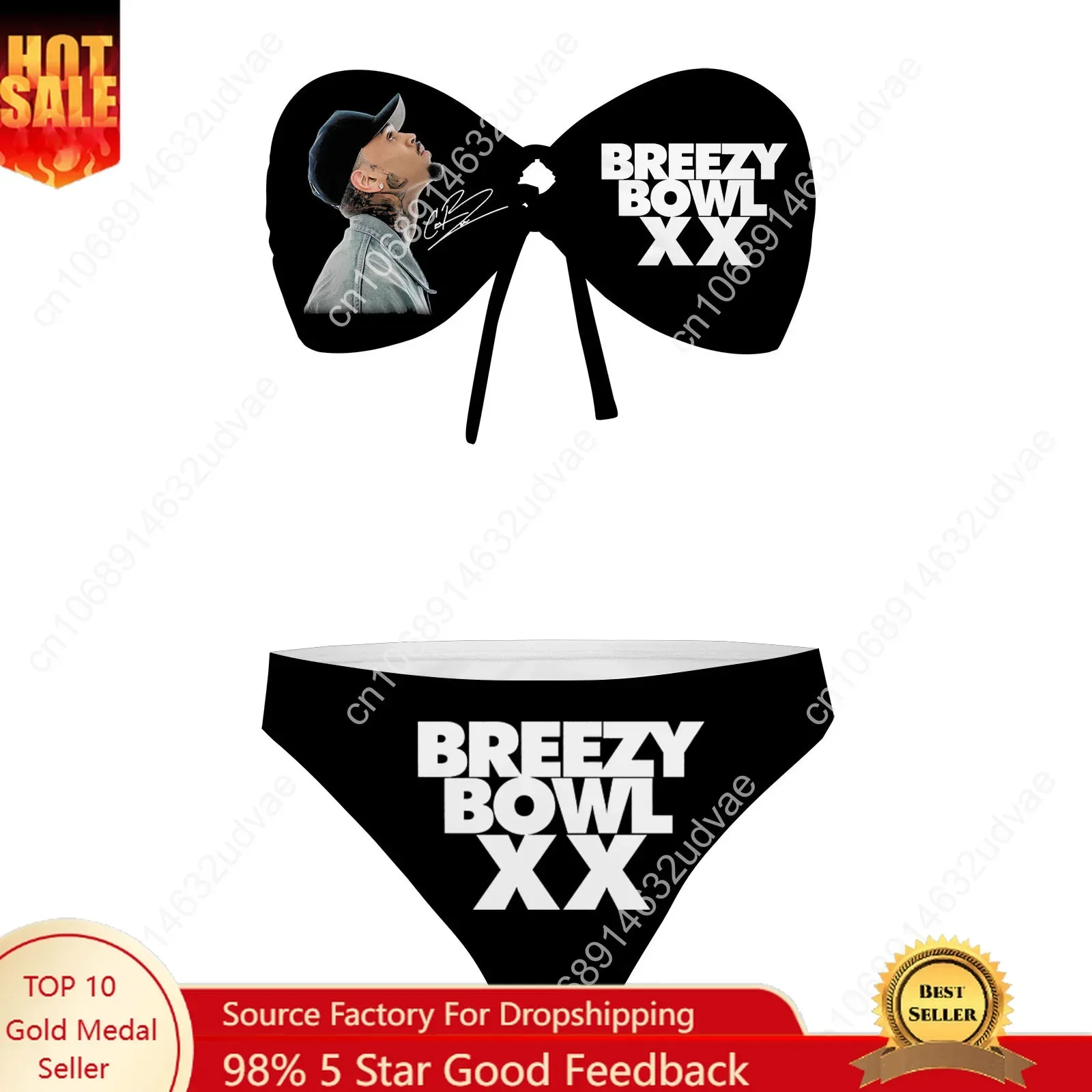 Chris Brown Strapless Swimsuit Womens Bathing Suits Personalized Fashion Swimwear Pool Party Sexy Bikini Customize Beachwear