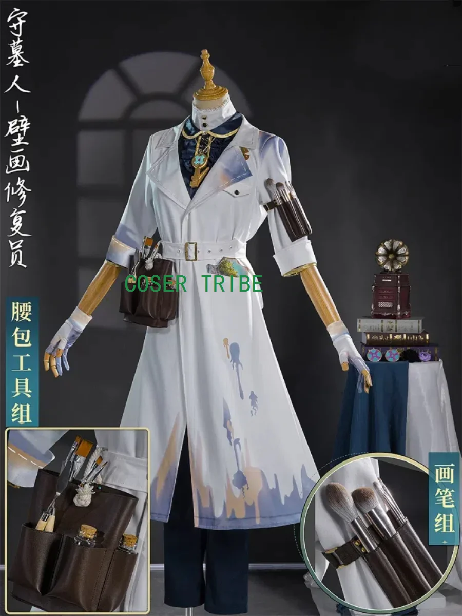 

COSER TRIBE Identity V Andrew Kreiss Grave Keeper Purple Skin Mural Restorer Game Suit Uniform Cosplay Costume Halloween Outfit