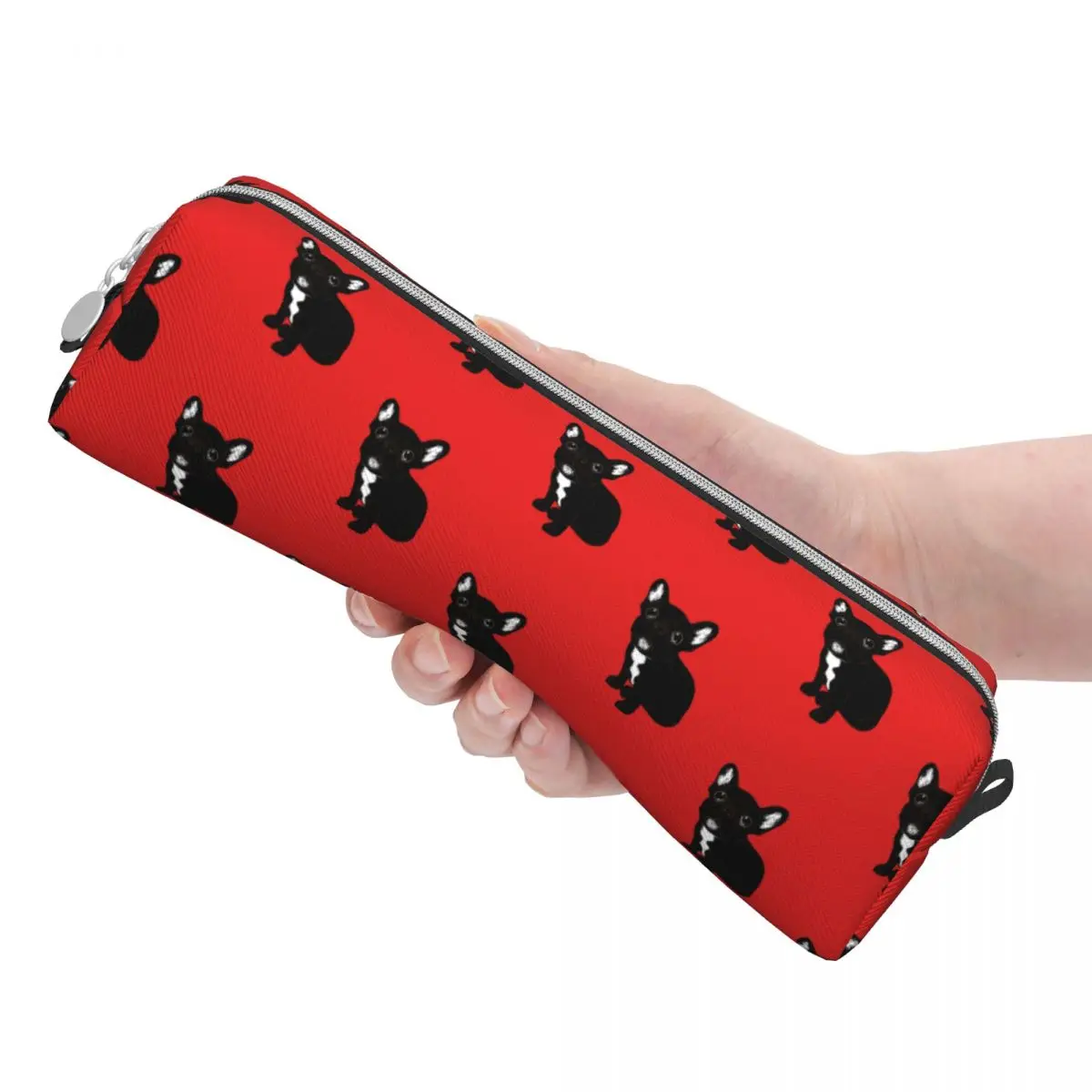 Cute Brindle Frenchie Pencil Case Puppy Animal School Pencil Cases Square Boy Girl University Pencil Box Stationery Organizer