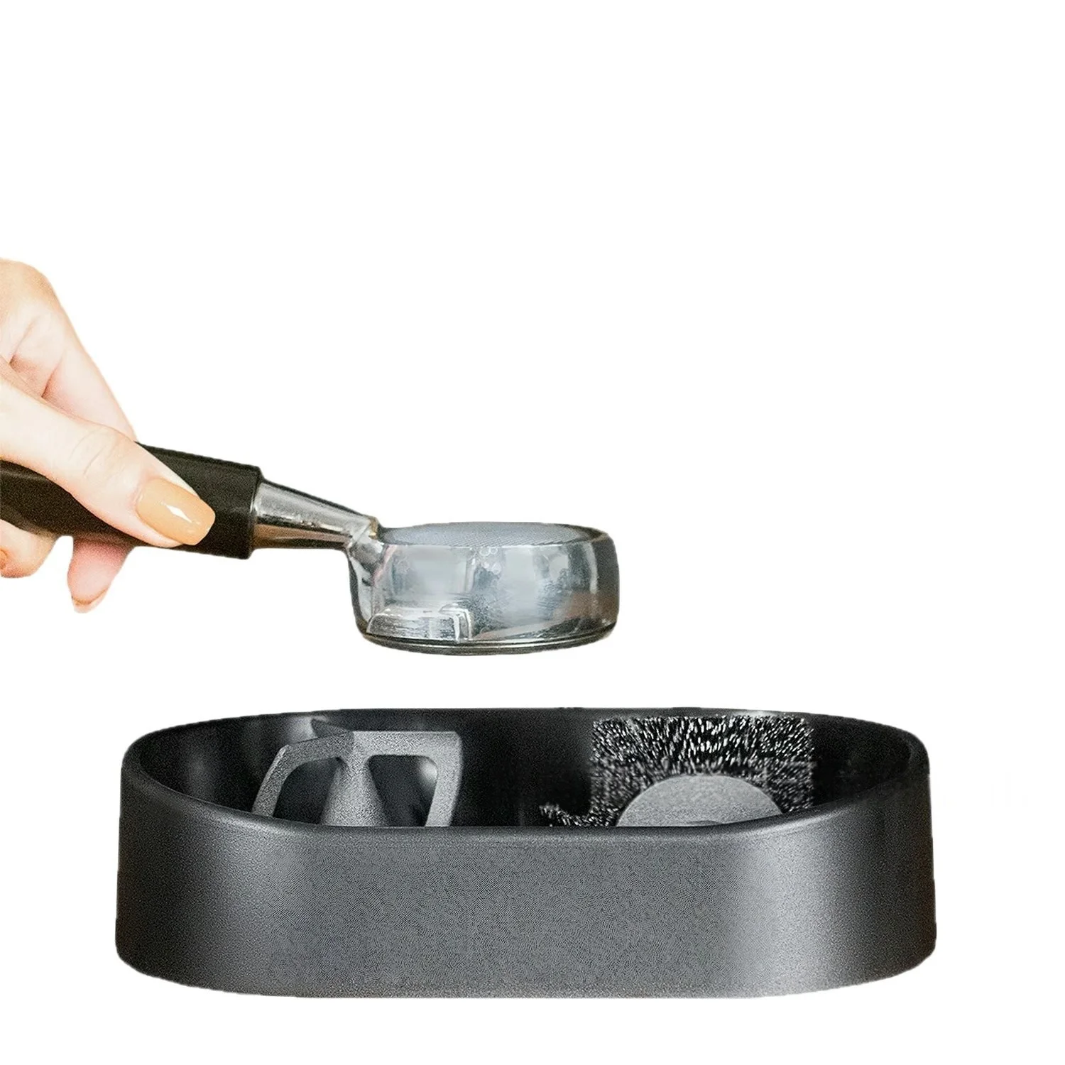 

Coffee Portafilter Cleaning Tool Set Espresso Filter Basket Cleaner Brush Knock Box Cleaning Accessories