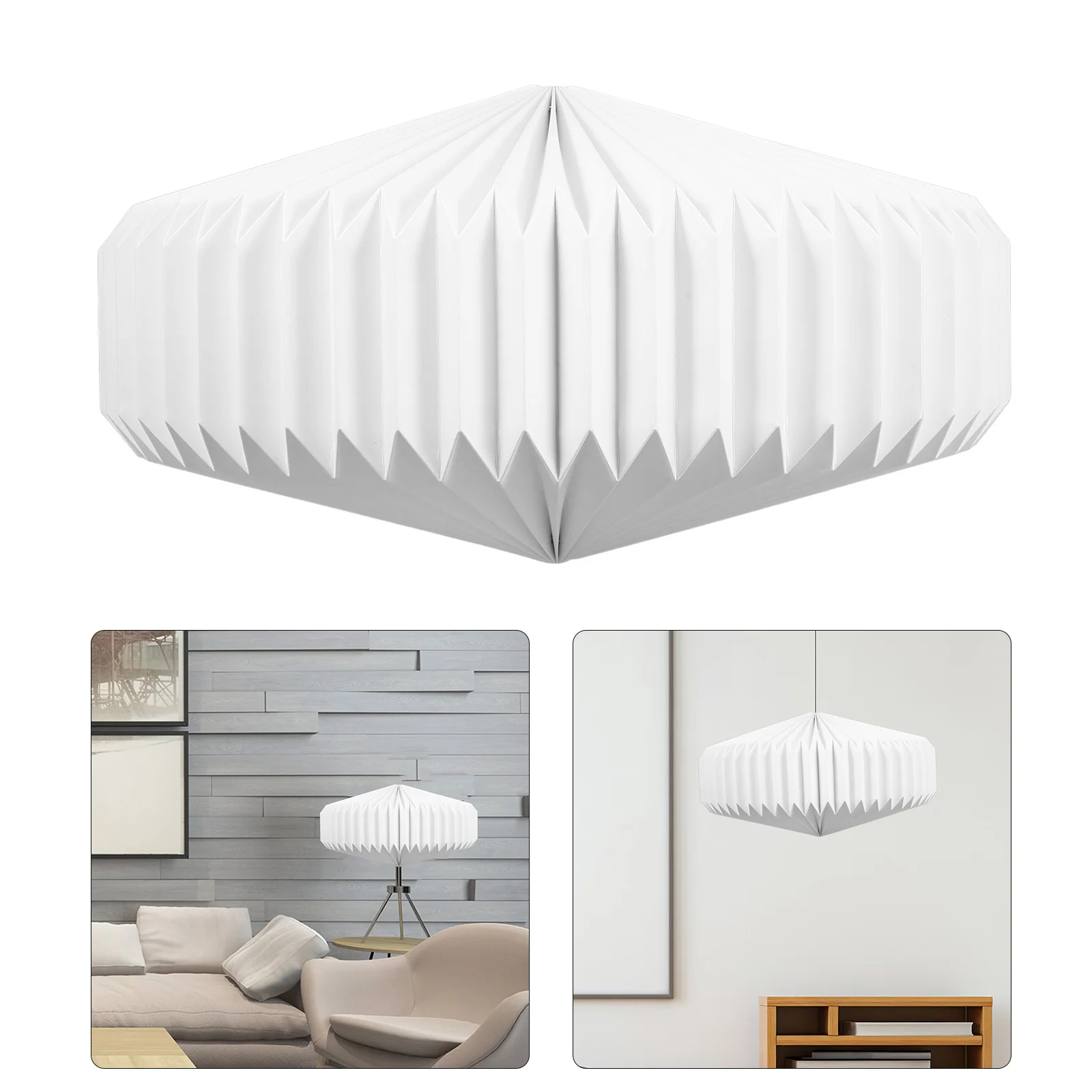 

Ceiling Light Origami Chandelier Hanging Cover Paper Lamp Shade Simple Shades Fold 4400X4400X2200CM White Lampshade