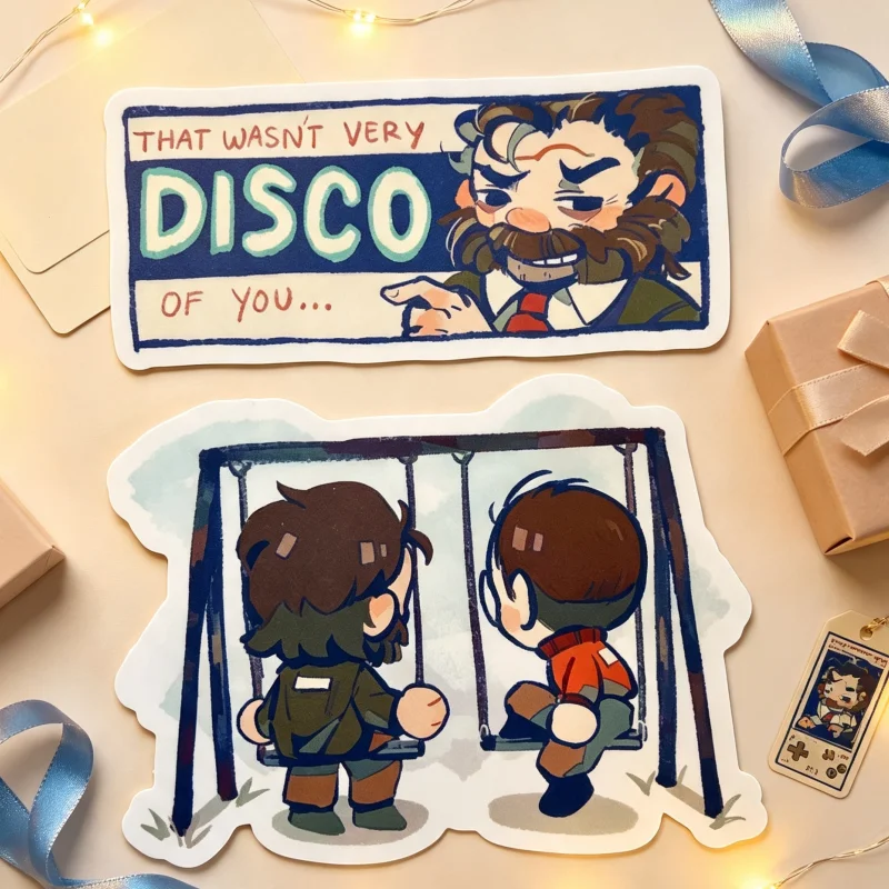 Disco Elysium Kim and Harry Vinyl Stickers Waterproof Die Cut Decals Cosplay Accessories For Laptop Water Bottle Gamer Fan Gift