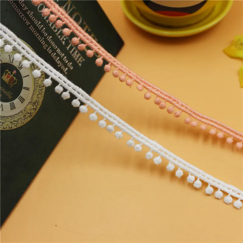 Round Dot Embroidered Water-soluble Lace Trim, DIY Sewing Material, Pure Cotton, New, RS4748, 1.1cm Wide, 10Yards/lot