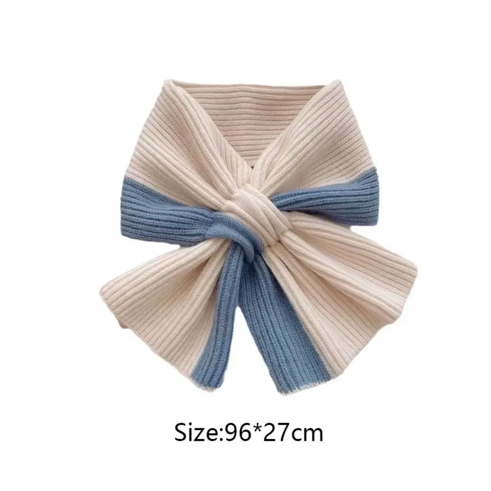 Sciarpa incrociata da donna avvolgente calda Sciarpa stile coreano in cashmere di colore a contrasto Accessori di abbigliamento Marchio di lusso