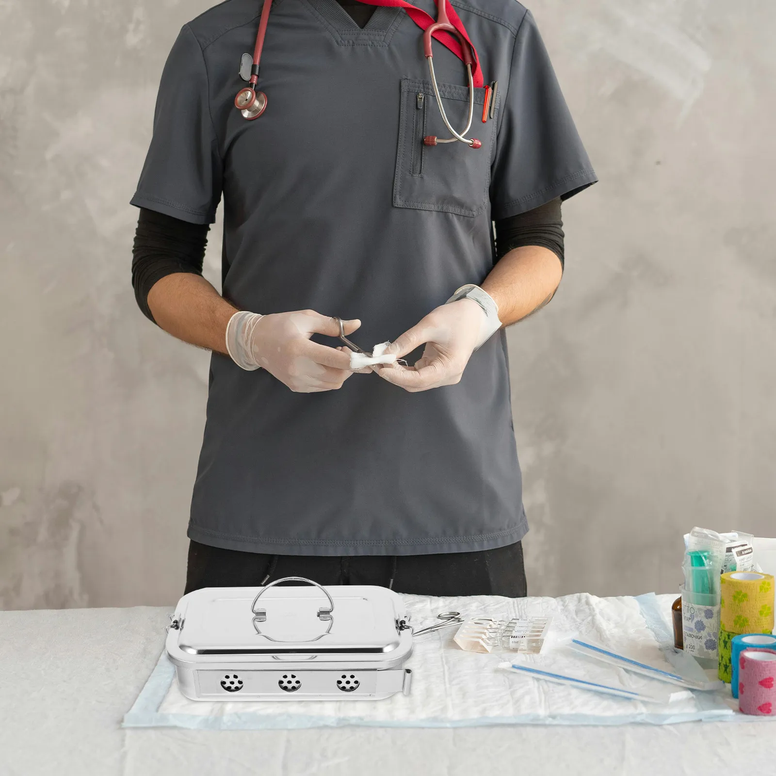 

Медицинский инструментарий: Ящик для хранения из нержавеющей стали с перфорированной крышкой 8 дюймов, термостойкий лоток для клиник и больниц