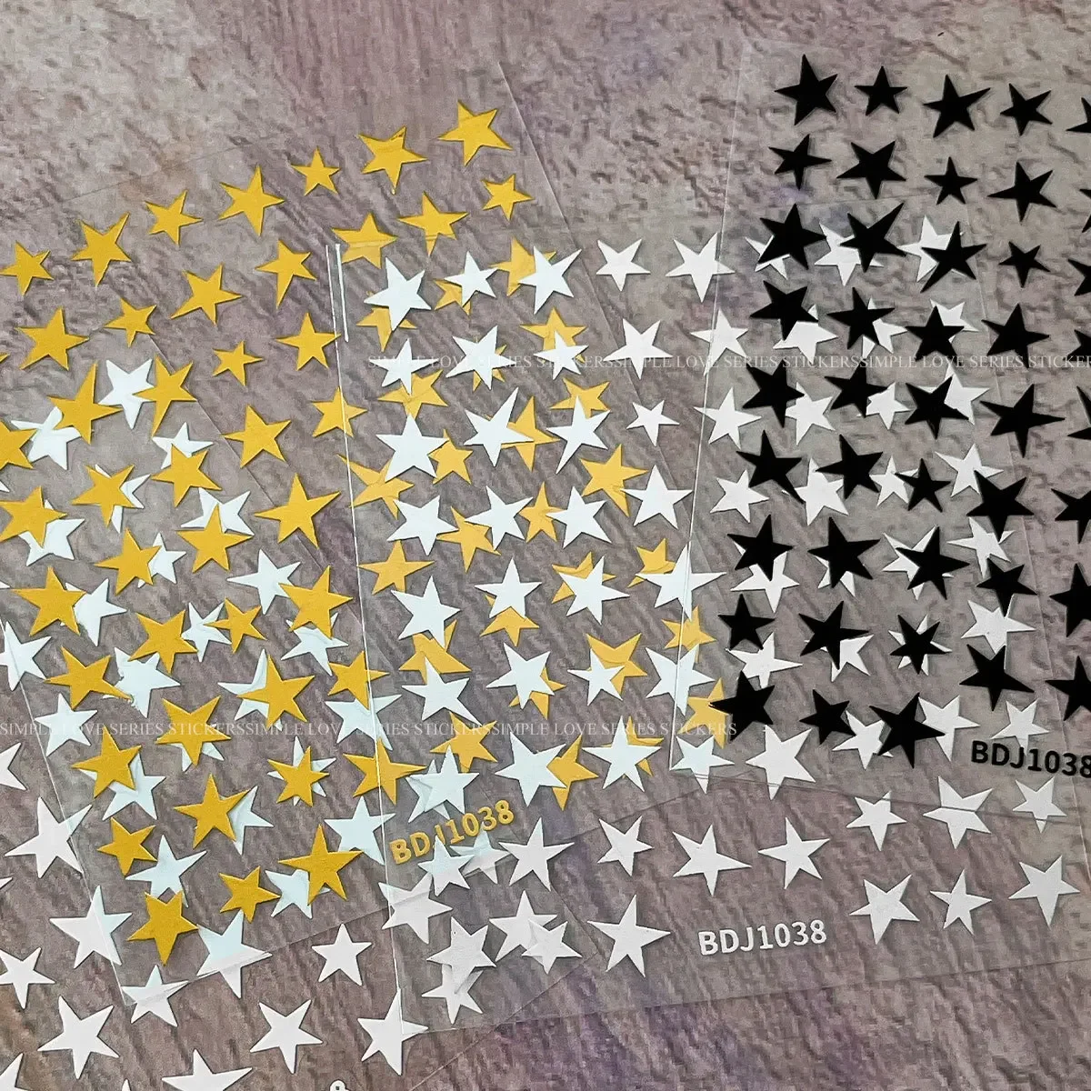 4 Star Nail Stickers Simple Cartoon Irregular Pentagram with Back Adhesive Nail Stickers Internet Celebrity Popular Decoration