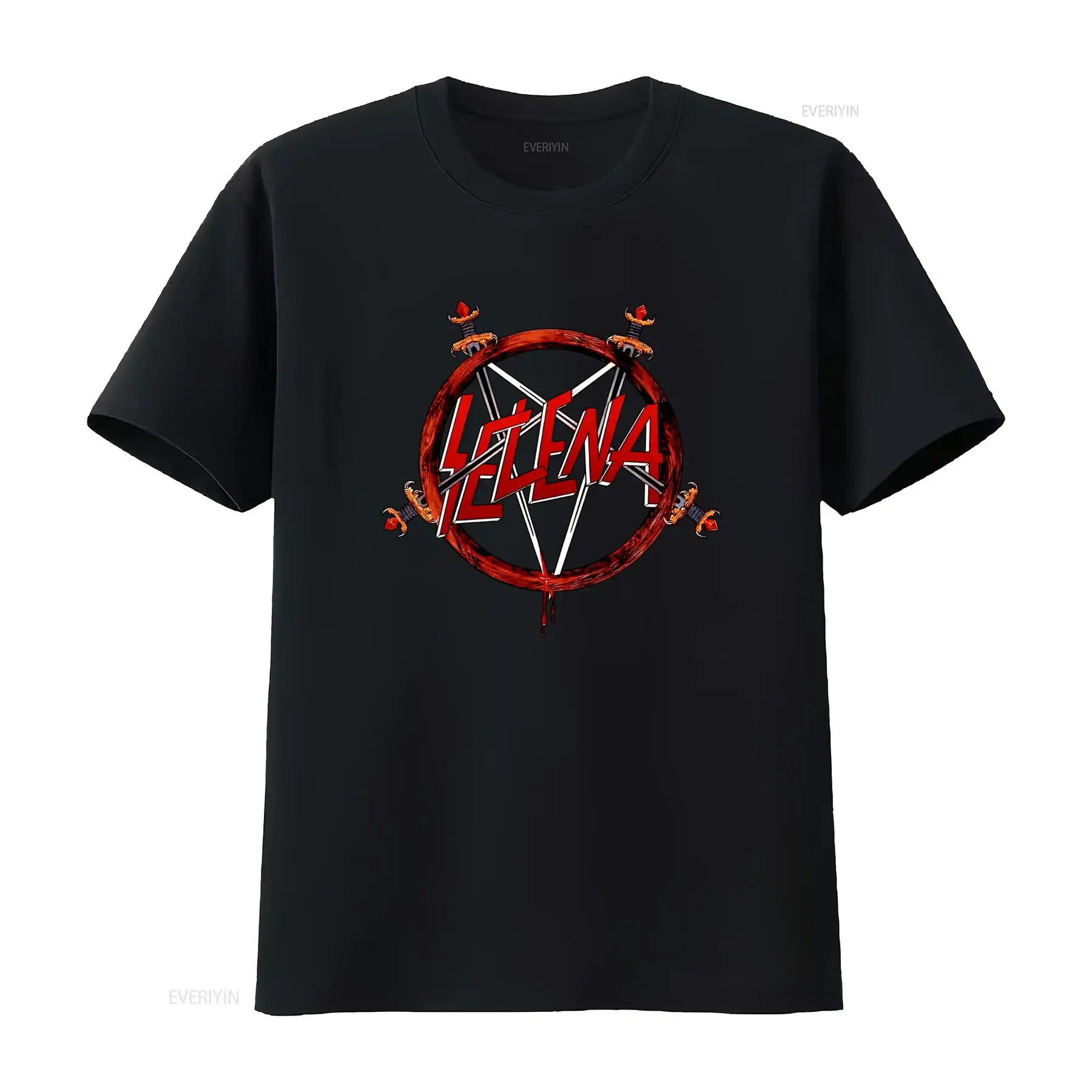 Gothic Heavy Metal Selena Pentagram Sword Print Cool Casual T Shirt vintage Washed designer clothes Comfortable fashion homme