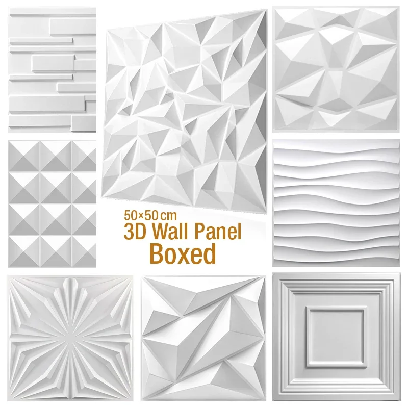 4pcs/12pcs 50x50cm 3D wall sticker decorative living room ceramic tile mural waterproof 3D wall panel wallpaper bathroom kitchen