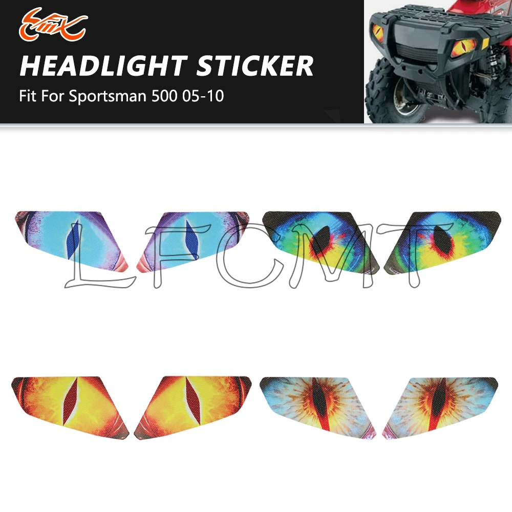 

ATV Front Light Protective Sticker Headlight Stickers Fit for Polaris Sportsman 300 450 x2 500 700 800 05-10 Hawkeye 300 2x4 4x4