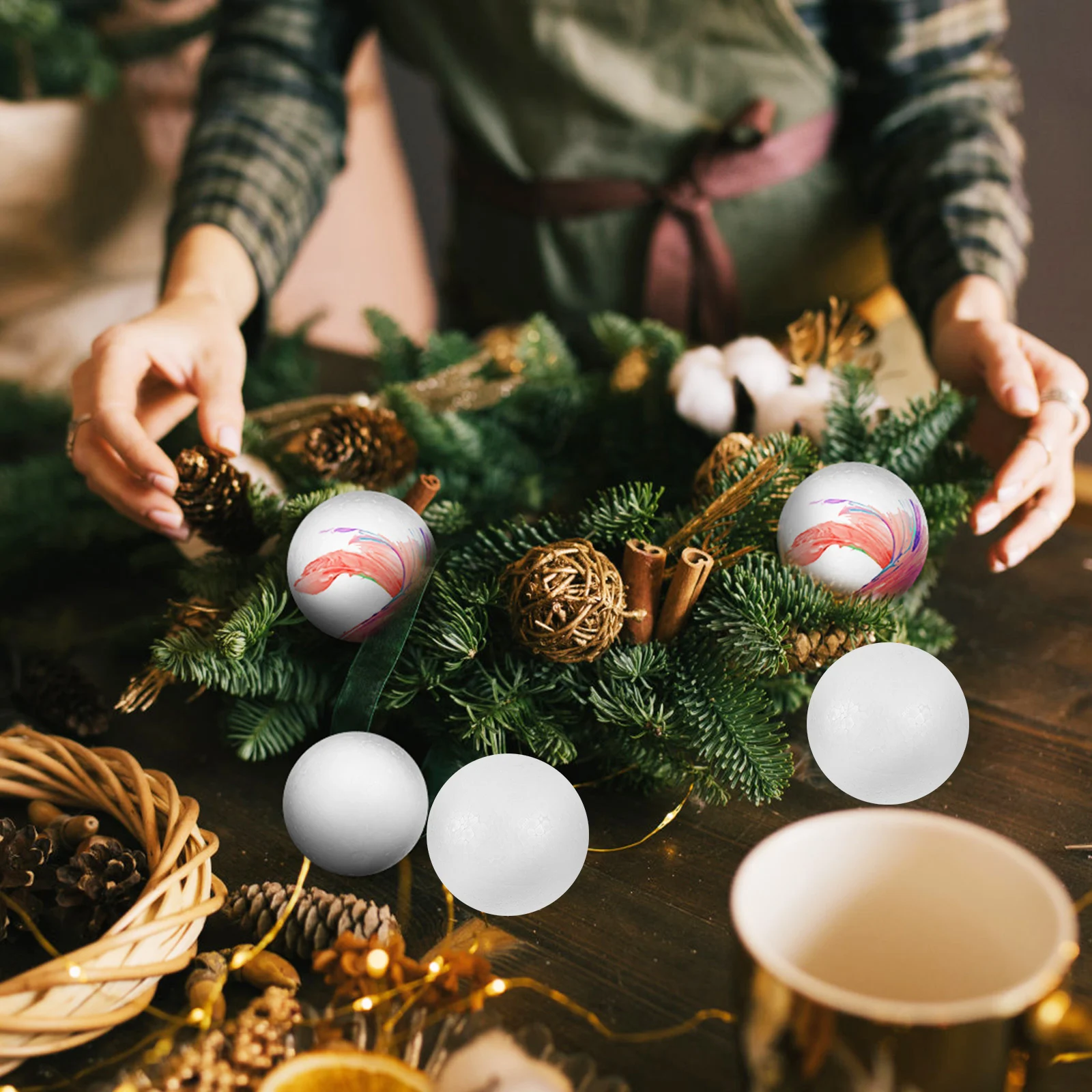 

6 Pcs Foam Ball Ornament Craft Children Model Christmas Arts and Crafts for Kids