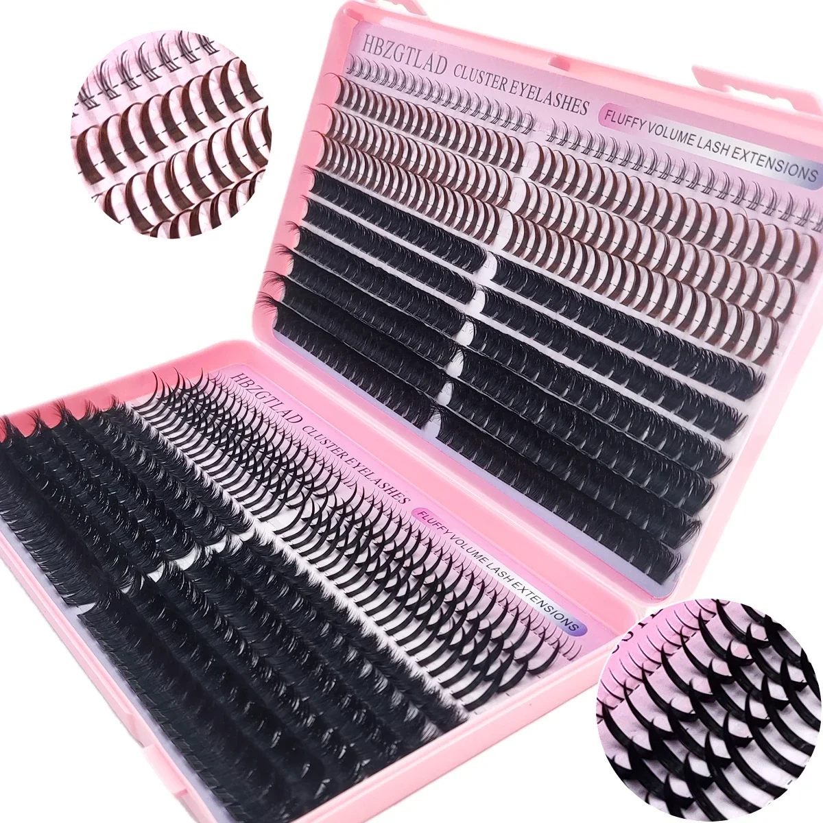 HBZGTLAD Wimpernbuch mit großer Kapazität, 60D-300D Wimpernbündel, Mange Wimpern, Nagel-Effekt, Märchenhafte Anime-Wimpern, verschiedene gemischte Stile – Detail 11
