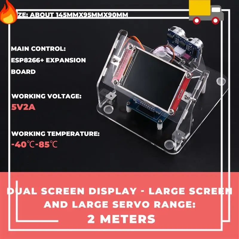 

Ультразвуковой радар-сканирующий детектор RC украшение настроения для 1/14 Tamiya RC грузовик для 1/10 RC гусеничного автомобиля