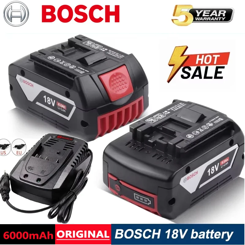

100% оригинальная батарея Bosch 18 В, резервные батареи 18 В и 6000 мАч, профессиональная система Draadloze, инструмент BAT609 BAT618 GBA18V80