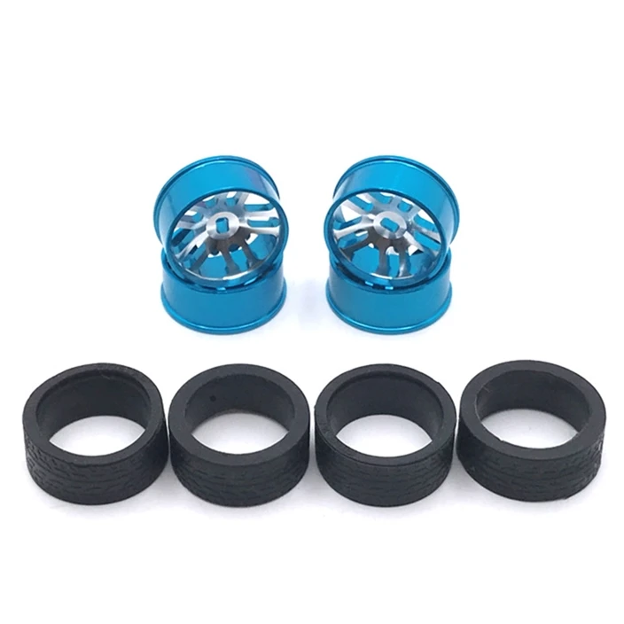 4pcs 24mm 1/28 Racing Tire Tyre Metal Wheel Rim for Wltoys 284131 K969 K979 K989 P929 Kyosho Mini-Z 1:28 RC Car Upgrade Parts