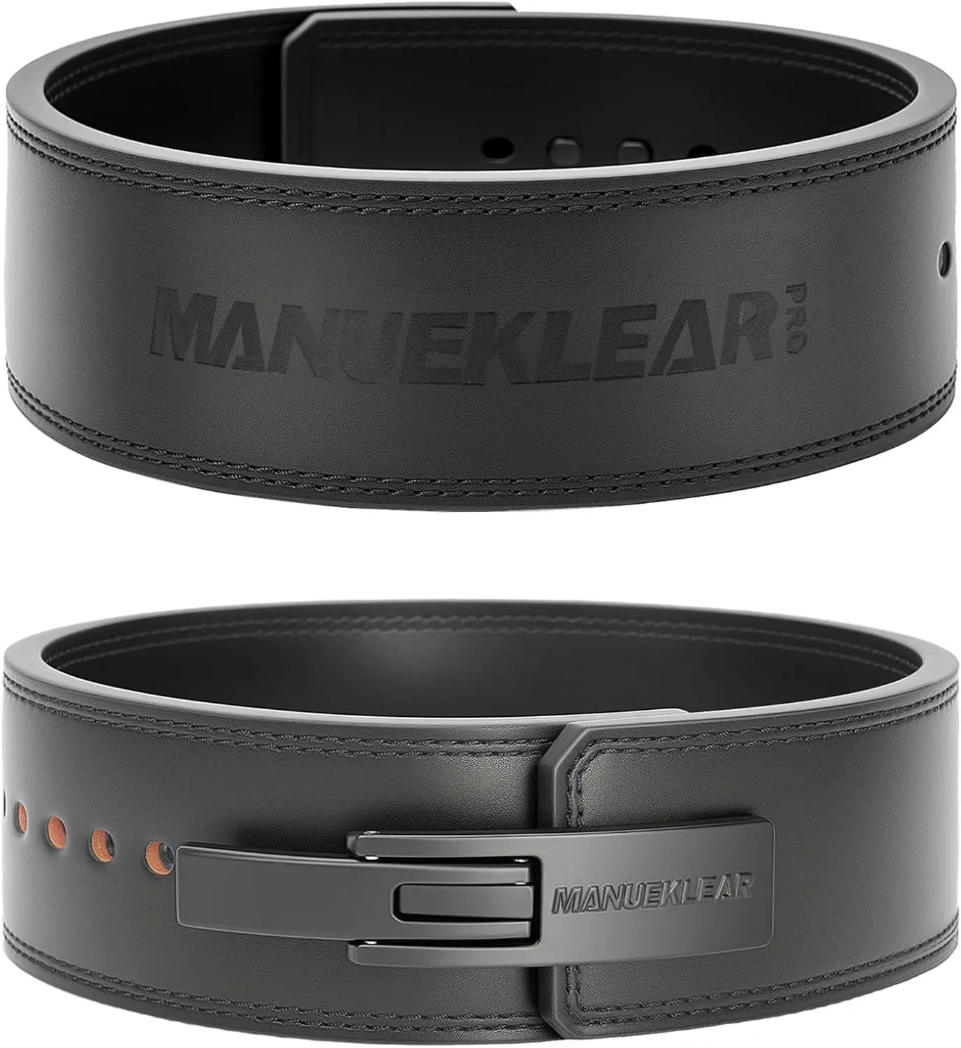 10mm Thick 4in Wide Weight Lifting Belt with Lever Buckle, Powerlifting Gym Belt for Squat Deadlift Workout Men Women