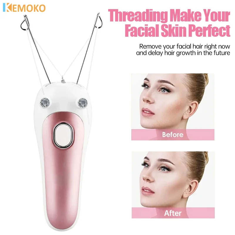 

Electric Epilator Women Cotton Thread Facial Hair Remover Defeather Instant Hair Removal LCD Display Threading Depilation Shaver