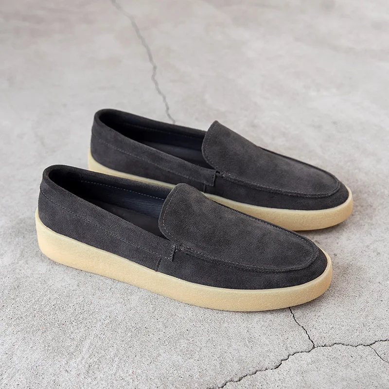 

Мужские повседневные свободные туфли без шнуровки, весна-лето, корейские, гладкая кожа, дышащие туфли на плоской подошве для ленивых, модные, Single oes